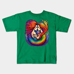 Mermaid Radiance - Midlife Magic with Flaming Tails Kids T-Shirt